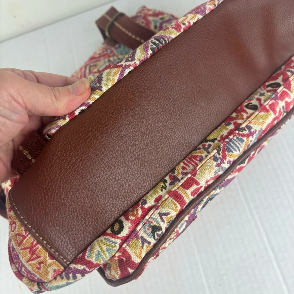 Sakroots Convertible Backpack Shoulder Bag-Mult Colored Boho Pattern Canvas